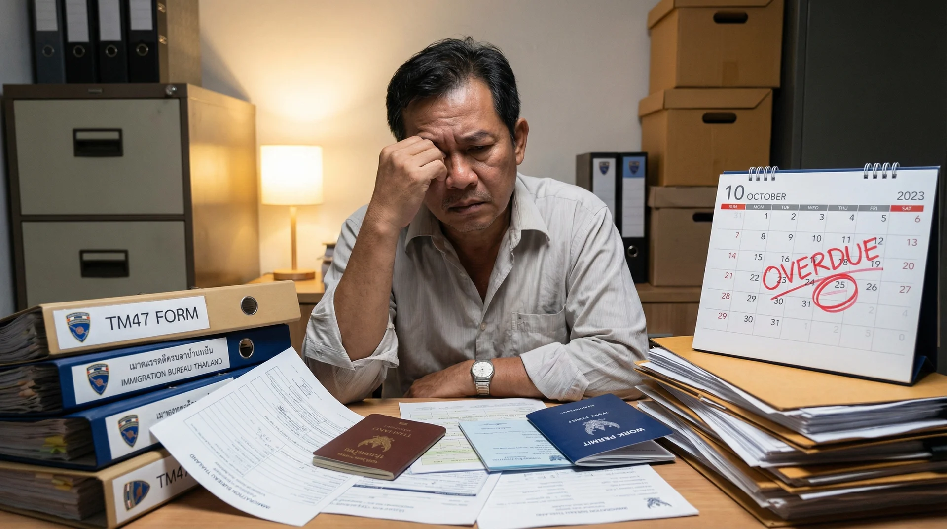 เอกสารรายงานตัว 90 วัน แบบฟอร์ม TM.47 แรงงานต่างด้าว