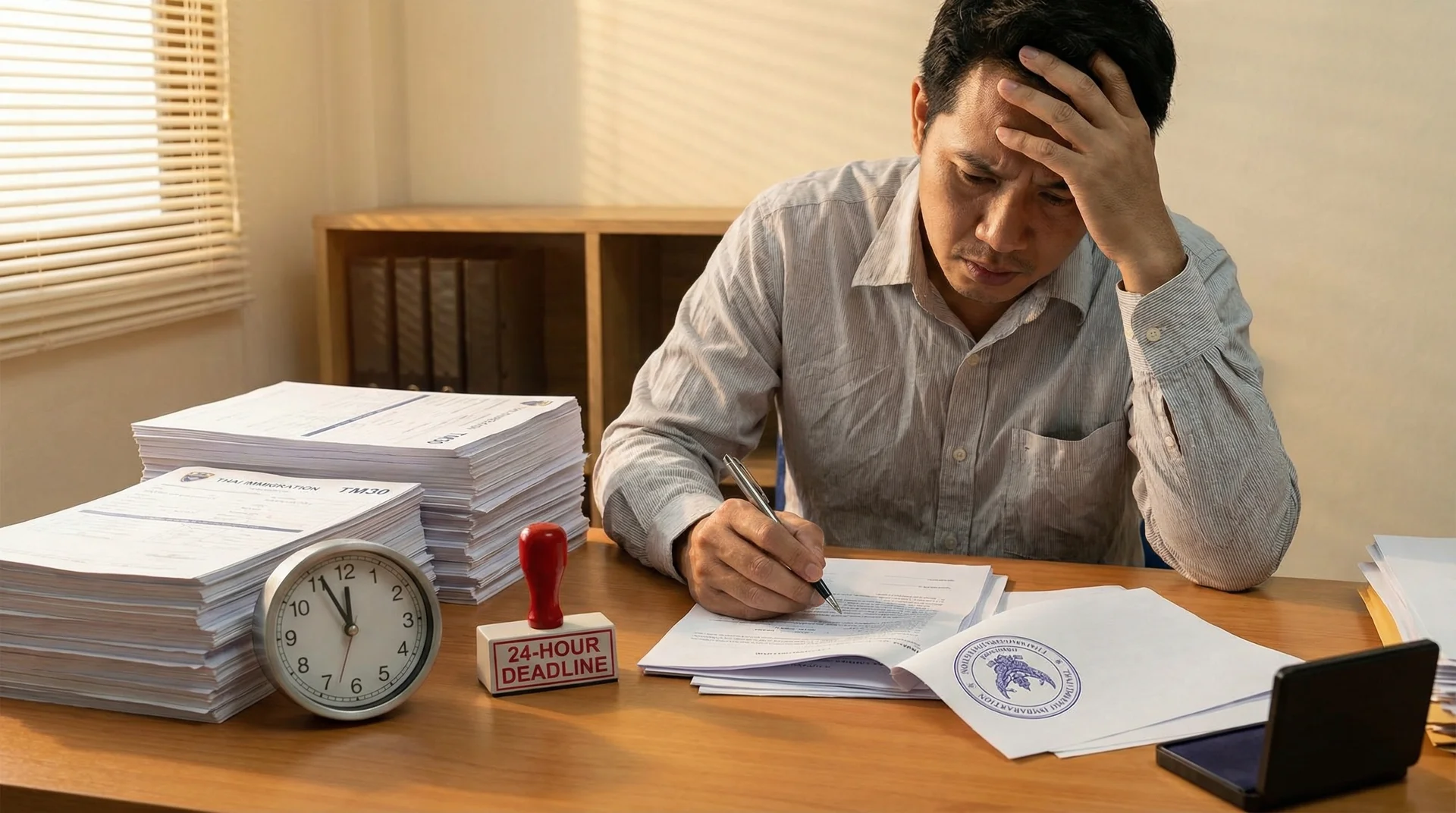 เอกสารแจ้งที่พักคนต่างด้าว ตม.30