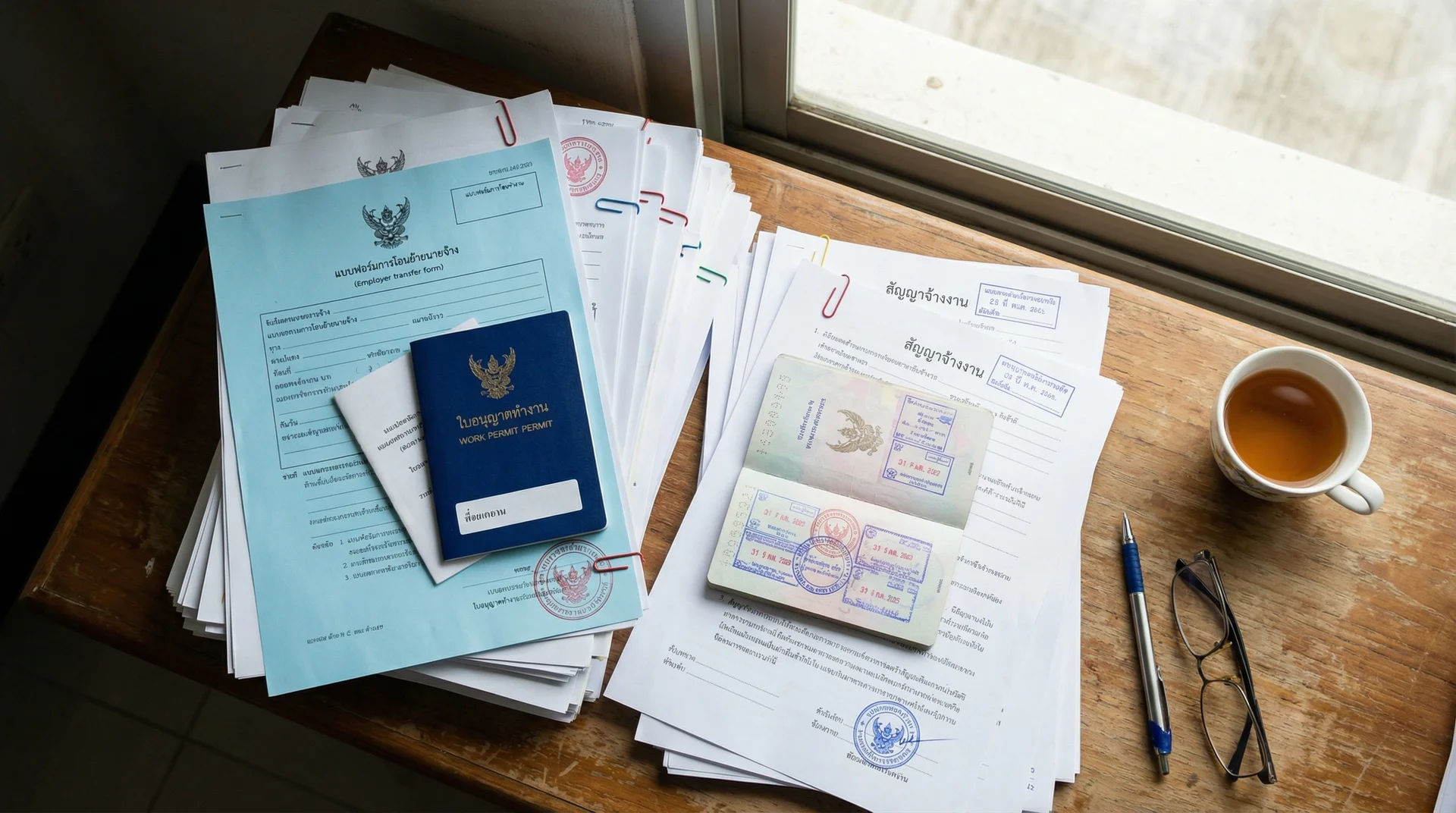 เอกสารเปลี่ยนนายจ้างแรงงานต่างด้าว — แบบฟอร์ม สัญญาจ้าง ใบอนุญาตทำงาน